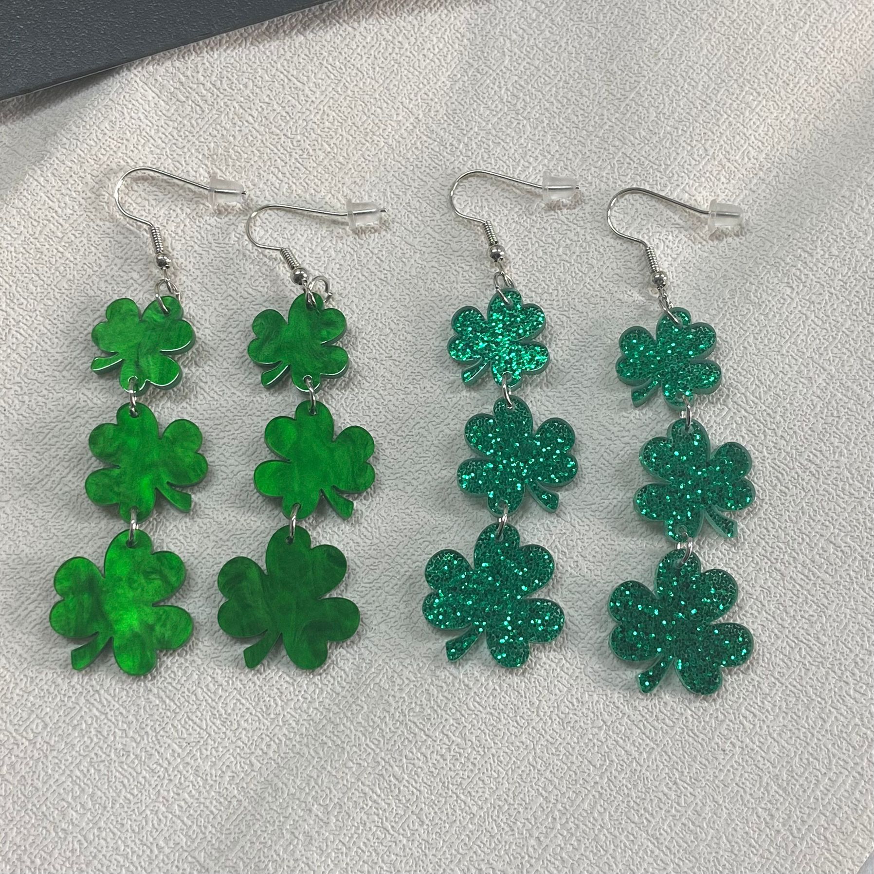 Wholesale clover earrings St. Patrick's day beer festival fashion exaerated earrings