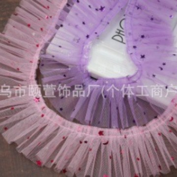 Wholesale 5cm colored mesh sequin lace Doll Accessories