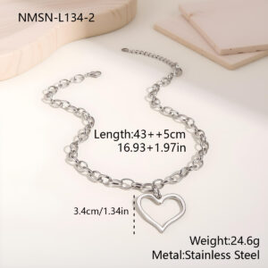 Nmsn-l134-2 steel color necklace / 18K
