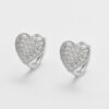 Wholesale Style Full Diamond Heart Earrings, Women's Ear Clips