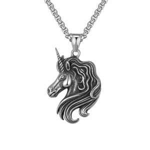 Unicorn + stainless steel chain