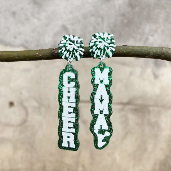 Wholesale Printed Earrings Glitter Cheer Letters Holiday Gift Earrings