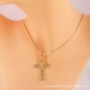 Wholesale Gold plated micro inlaid zircon cross pendant necklace