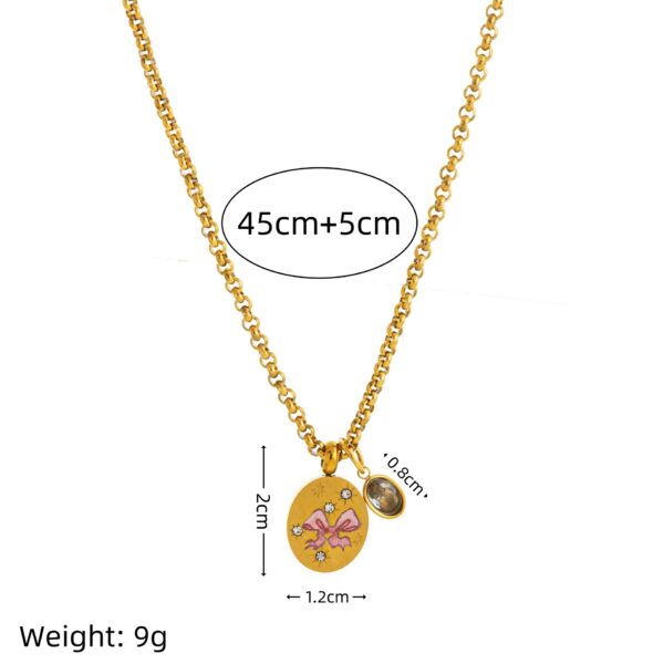 Wholesale Ballet shoes flower patterned heart-shaped stainless steel necklace