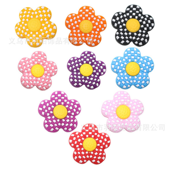 O1CN01mcojaz1gWkdQVuQjm_2214318854150-0-cib Wholesale 20pcs Checkerboard Flower Silicone Beads