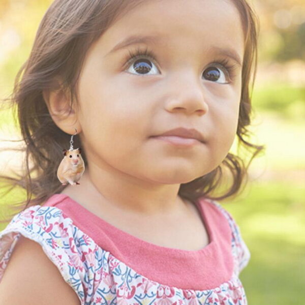 Wholesale Cock Cow Hamster Piglet Chick Hedgehog Squirrel Rabbit Cat Puppy Chameleon Animal Earrings