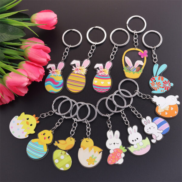 Wholesale Easter Rabbit Ear Easter Egg Keychain