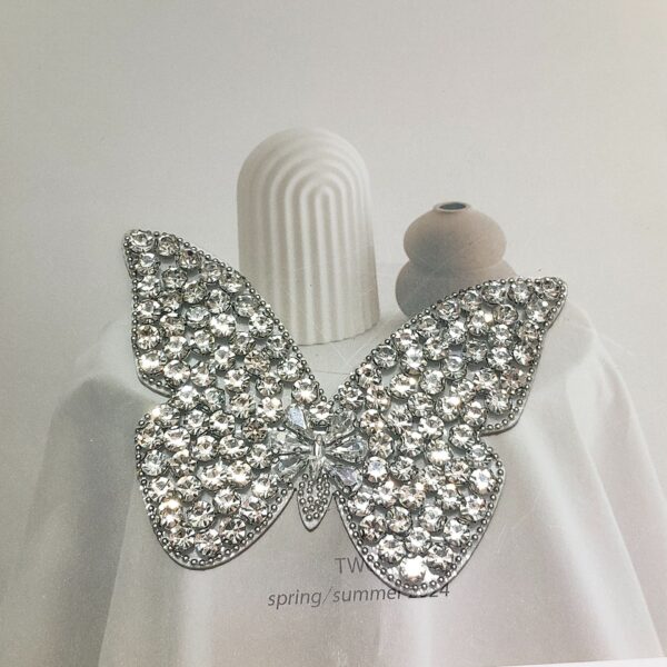 Wholesale Diamond Silver Butterfly Double Layer Self Adhesive DIY Patches