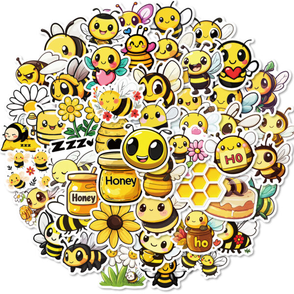 Wholesale 50 yellow cute cartoon bee stickers