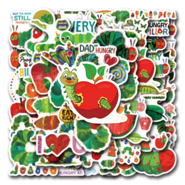 O1CN01mejrjy2Jttlk5sbMu_2220048729480-0-cib Wholesale 55 Cute Cartoon Very Hungry Caterpillar Waterproof Vinyl Stickers