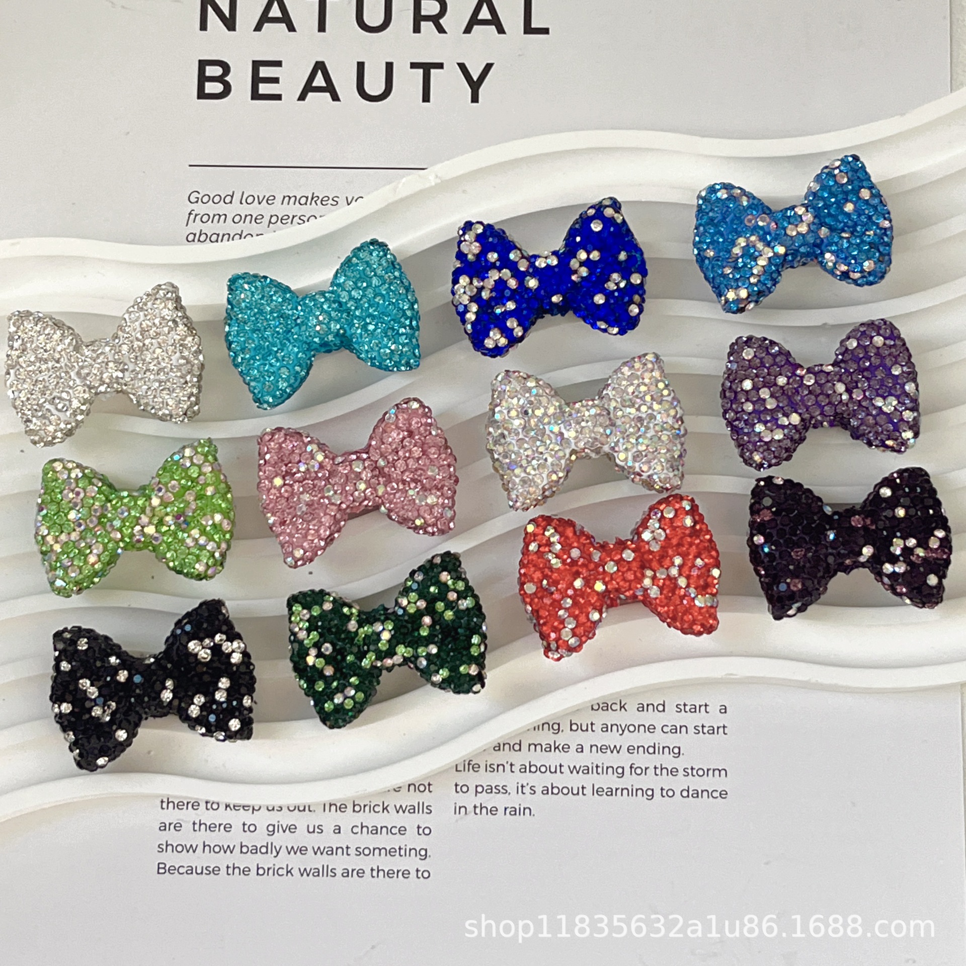 Wholesale Colorful bow-shaped clay beads with full-hole illing