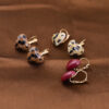 Wholesale Mirad Retro Leopard Pattern Heart Earrings