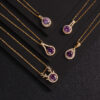 Wholesale Purple Zircon Necklace Heart Pendant Jewelry