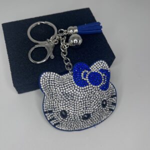 Royal blue / Keychain + hot diamond cat