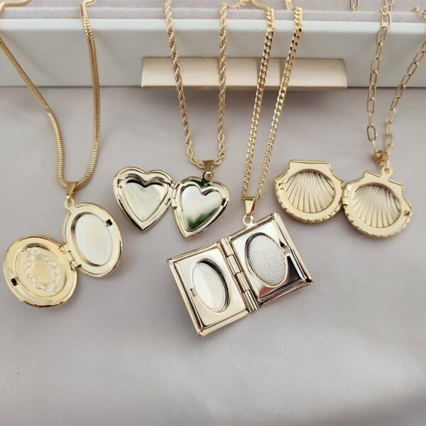 Wholesale Love Box Elliptical Openable Stainless Steel Necklace