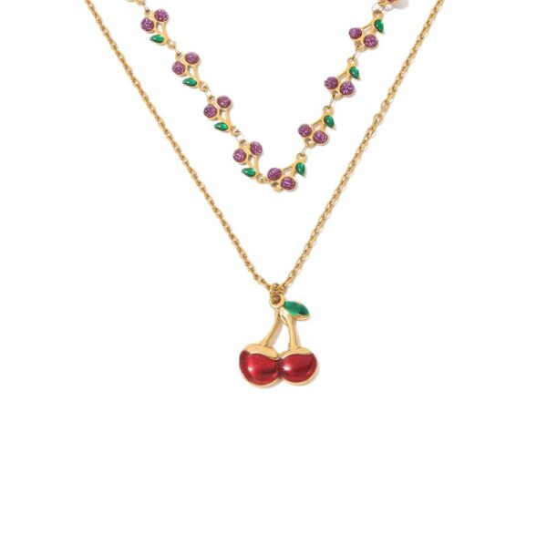 Wholesale Cherry Beaded Pearl Flower Pendant Necklace