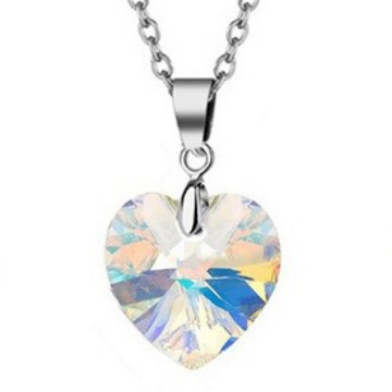 O1CN01mlHayX1YN7UQa4H4O_2217676353046-0-cib Wholesale Blue heart-shaped crystal silver chain necklace