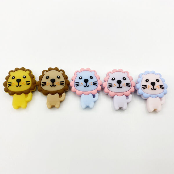 Wholesale Lion Food Grade Silicone Cartoon Animal Focal Beads