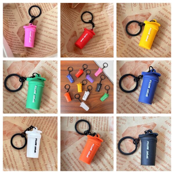 Wholesale Mini Fitness Keychain Water Cup Dumbbell Piece Miu Bag Pendant High Color Value Hanging Accessories Accessories Accessories