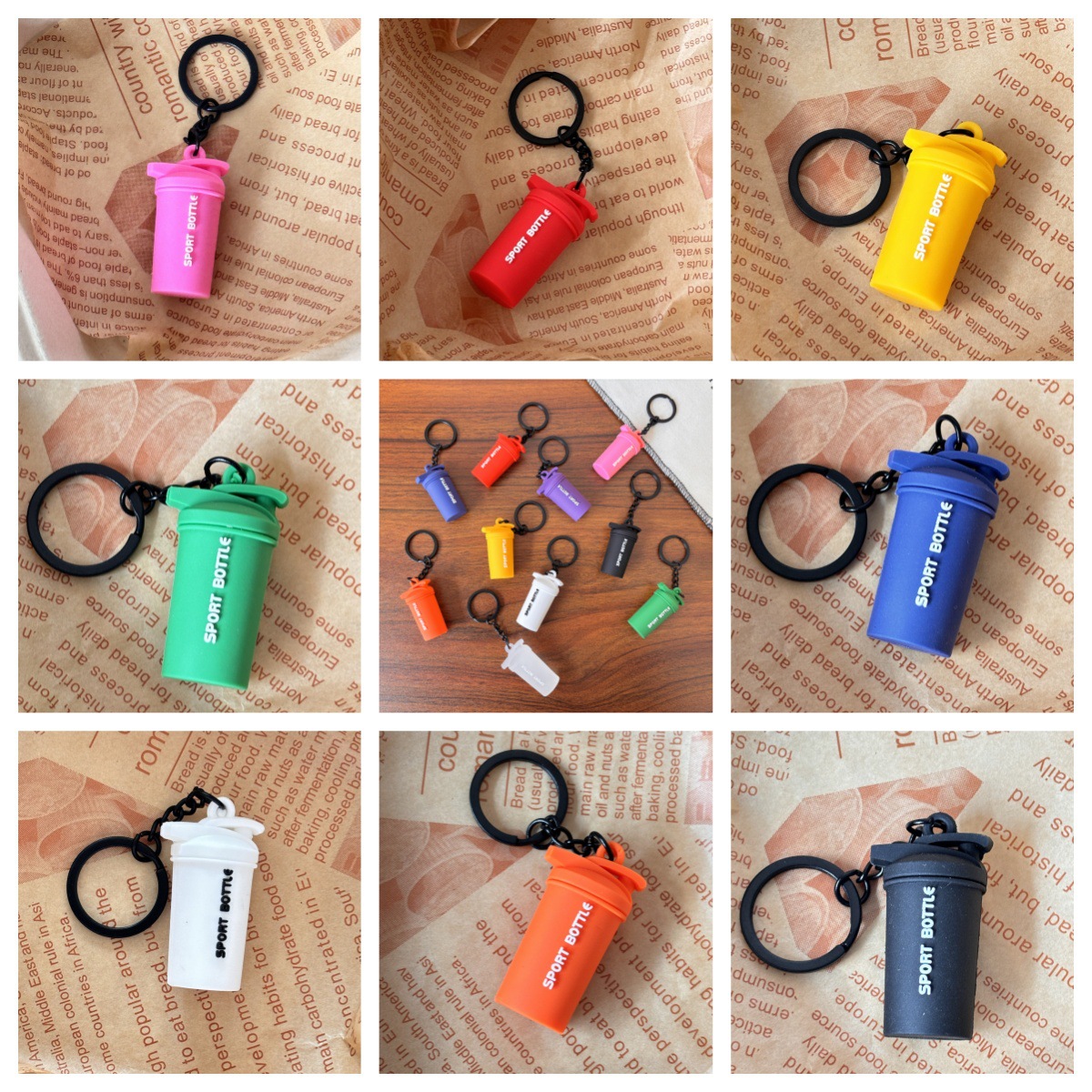 Wholesale Mini Fitness Keychain Water C Dumbbell Piece Miu Bag Pendant High Color Value Hanging Aessories Aessories Aessories