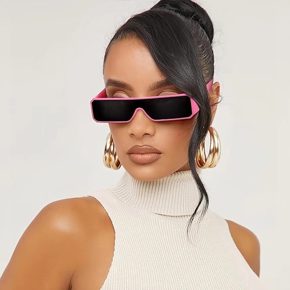 Wholesale Integrated lens small frame rectangular retro sunglasses