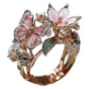 Wholesale Color Drop Oil Ring Butterfly Finger Opening Ring
