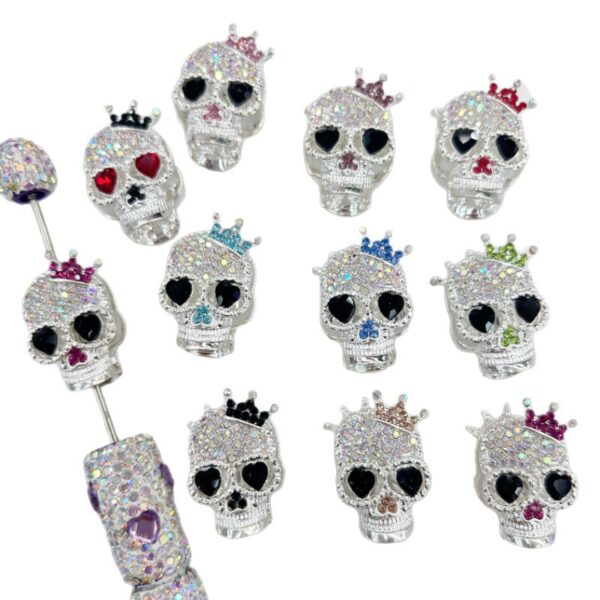 O1CN01moJHae1QqPu327kLI_2215566152027-0-cib Wholesale Heavy-Duty Alloy Crown Ghost Skull Four-Hole Loose 3D Crystal Beads