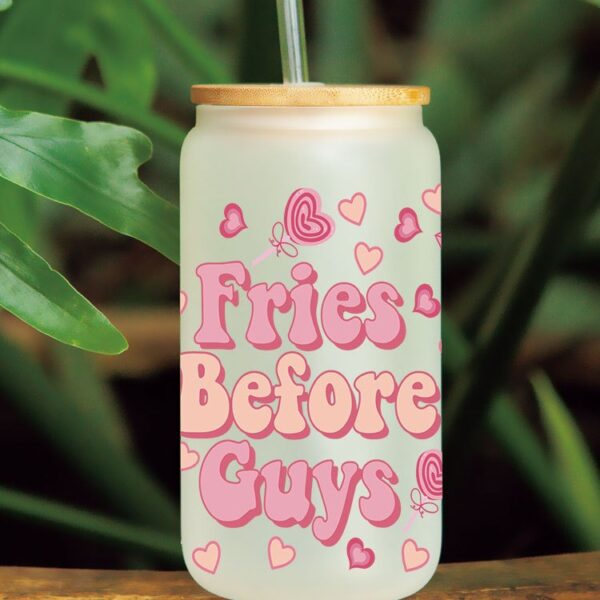 Wholesale Cartoon Cute Pink Valentine's Day Heart 16oz Cup UV DTF Wraps