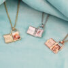 Wholesale DIY engraved color printing can open photo frame necklace