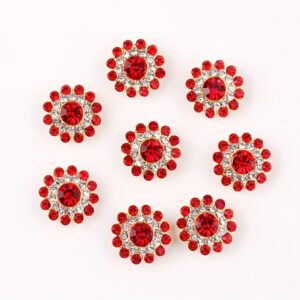Big red / 14mm three-layer sunflower (glass diamond)