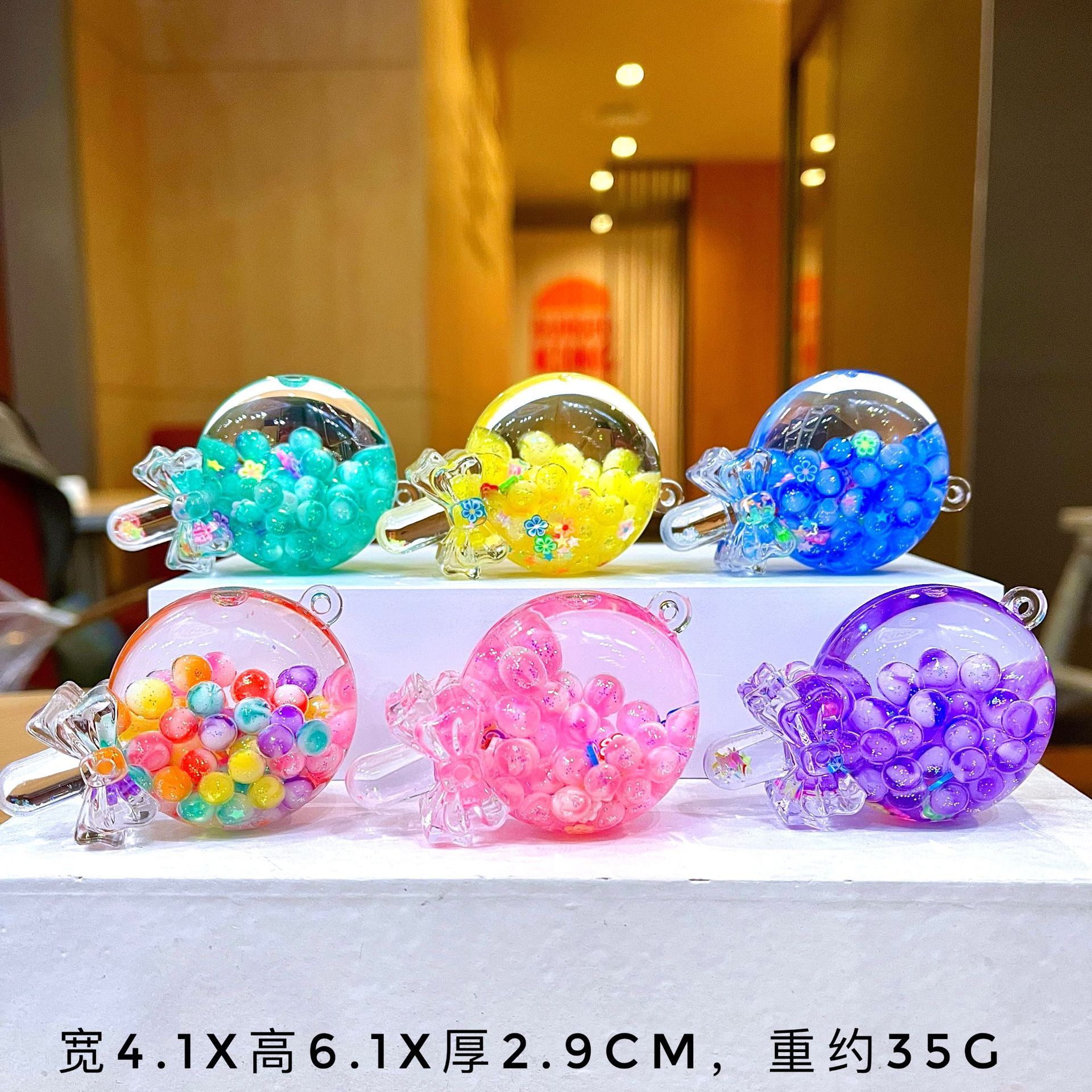 Wholesale Acrylic Cheese Stick Lava Bottle Keychain
