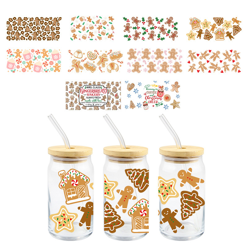 Wholesale UV DTF Pancake Man transfer crystal transparent stickers high temperature resistant waterproof glass Special wholesale cross-border manufact