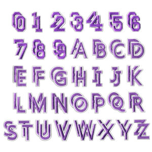 Purple letters + numbers set of 72