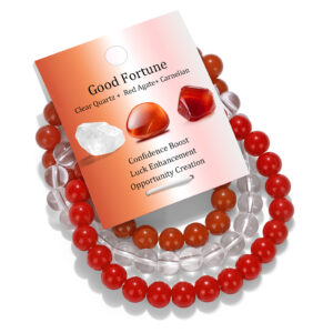 Red agate white crystal