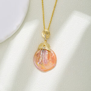 Gold leaf baroque necklace