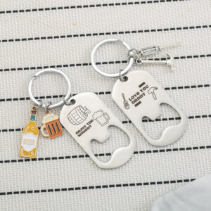 Wholesale Stainless steel engraved bottle opener metal keychain