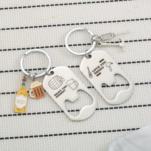 Wholesale Stainless steel engraved bottle opener metal keychain