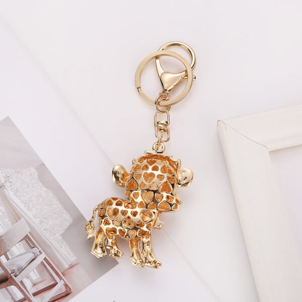 Wholesale Cute Rhinestone Baby Cow Keychain