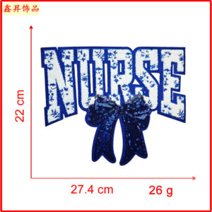 Hot melt glue*blue*letter bow*bow nurse*height 22*27.4cm