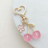 Wholesale Resin Pink Cherry Keychain Pendant