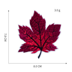 Dark red maple leaf cloth stickers 2#