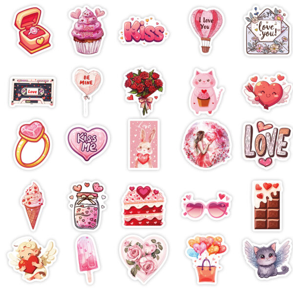 Wholesale 50pcs Sweet Valentine's Day series stickers