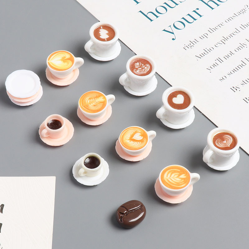 Wholesale Resin miniature coee c plate and saucer set