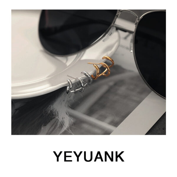 Wholesale All-Match Personalized Overlapped Two-Color Multi-Layer Earrings