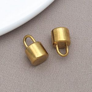 T2362-gold stainless steel lock-8x13x8mm hole 3x5mm-2.8g