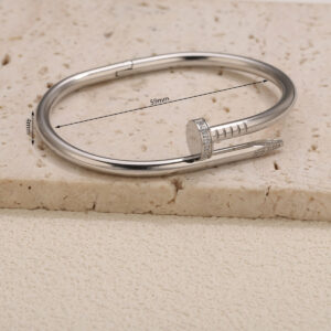 Stainless steel color diamond nail bracelet s6