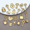 Wholesale Smooth Love Key Love Lock Stainless Steel Pendant