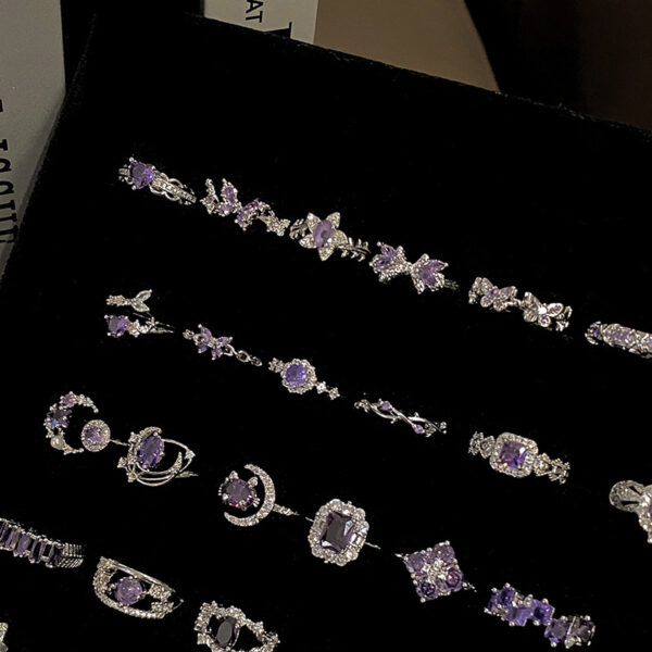 O1CN01n1M6xg1kPCfNFCoPJ_2215803244675-0-cib Wholesale Sweet Cool Geometric Purple Diamond Open Ring