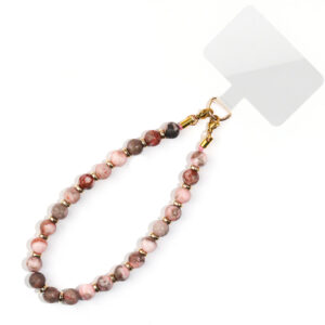 Pink zebra mobile phone chain