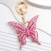 Wholesale Colorful diamond studded butterfly metal keychain